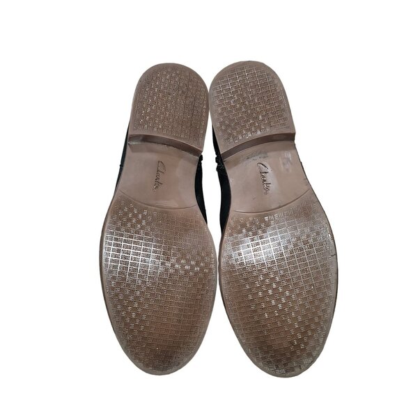 Clarks Camzin Hale Black Ankle Zip Buckle Chelsea Biker Office Work Boots US 10 - Picture 7 of 8